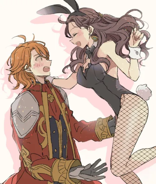 Bunny Girl Dorothea ambushing Ferdinand [Fire Emblem]