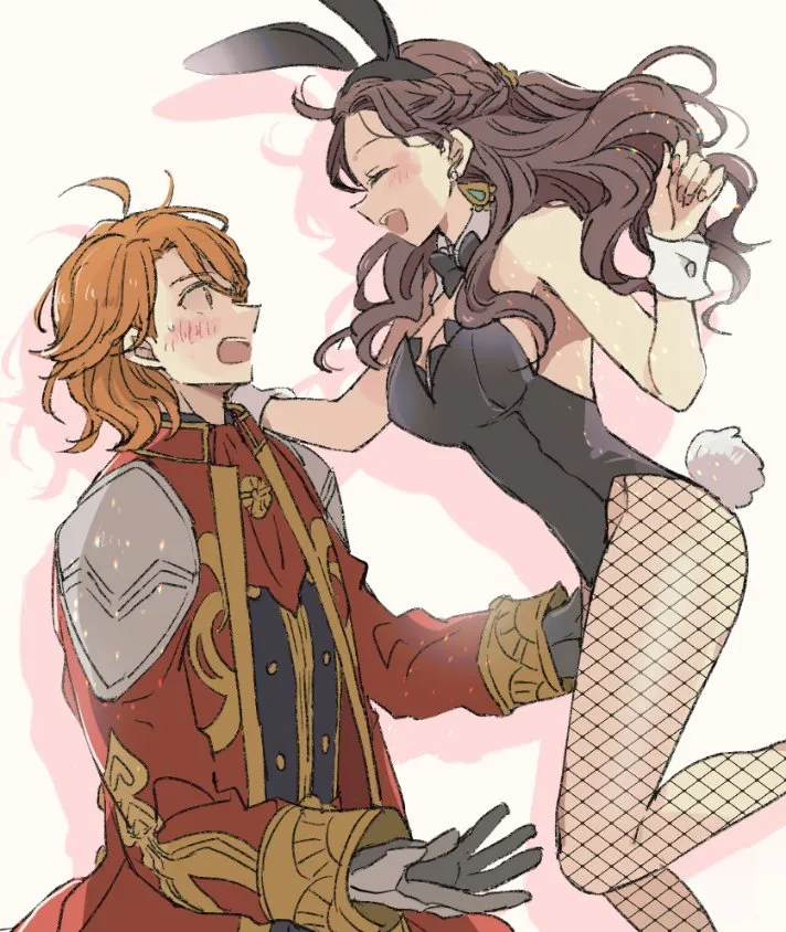 Bunny Girl Dorothea ambushing Ferdinand [Fire Emblem]