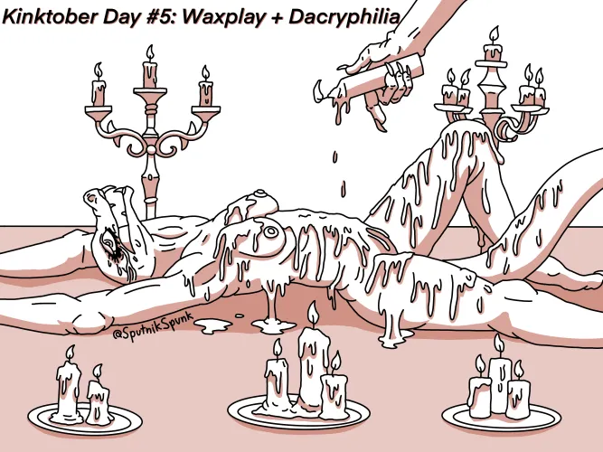 Kinktober Day #5: Waxplay + Dacryphilia