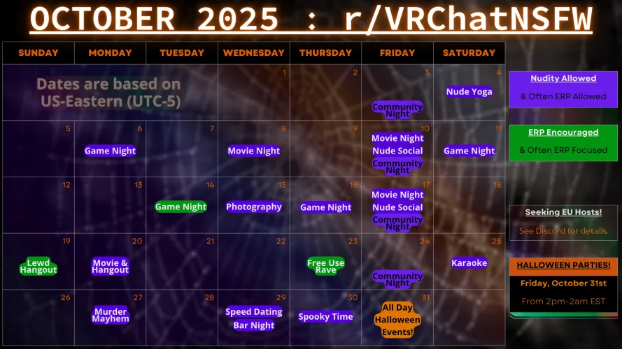 Official VRChatNSFW October Events! (read below)