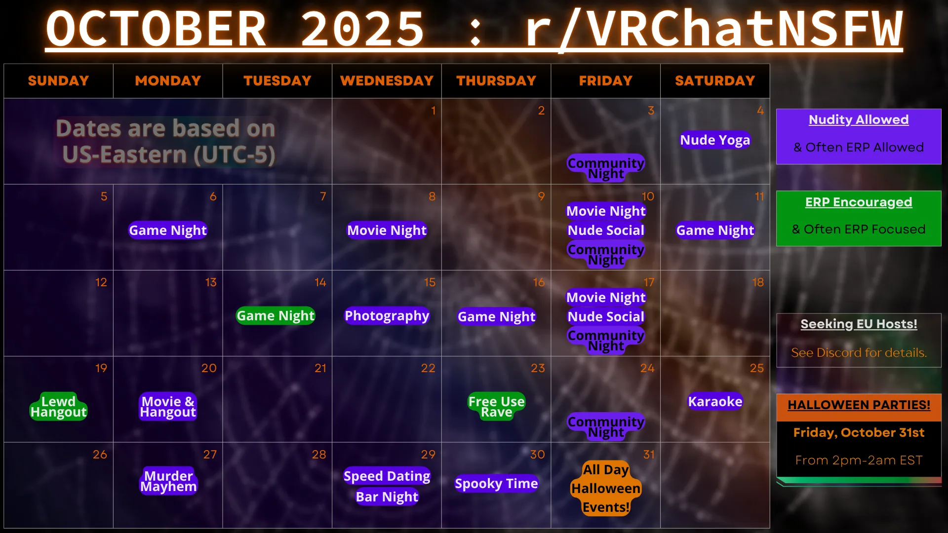 Official VRChatNSFW October Events! (read below)