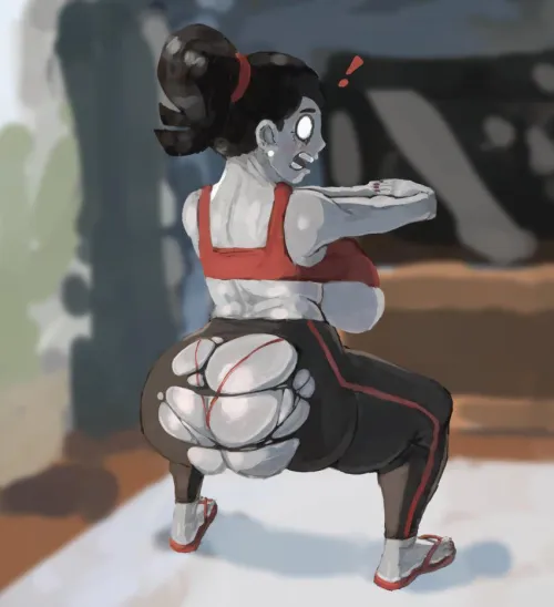 Oh no! She ripped her pants. I’ll help out