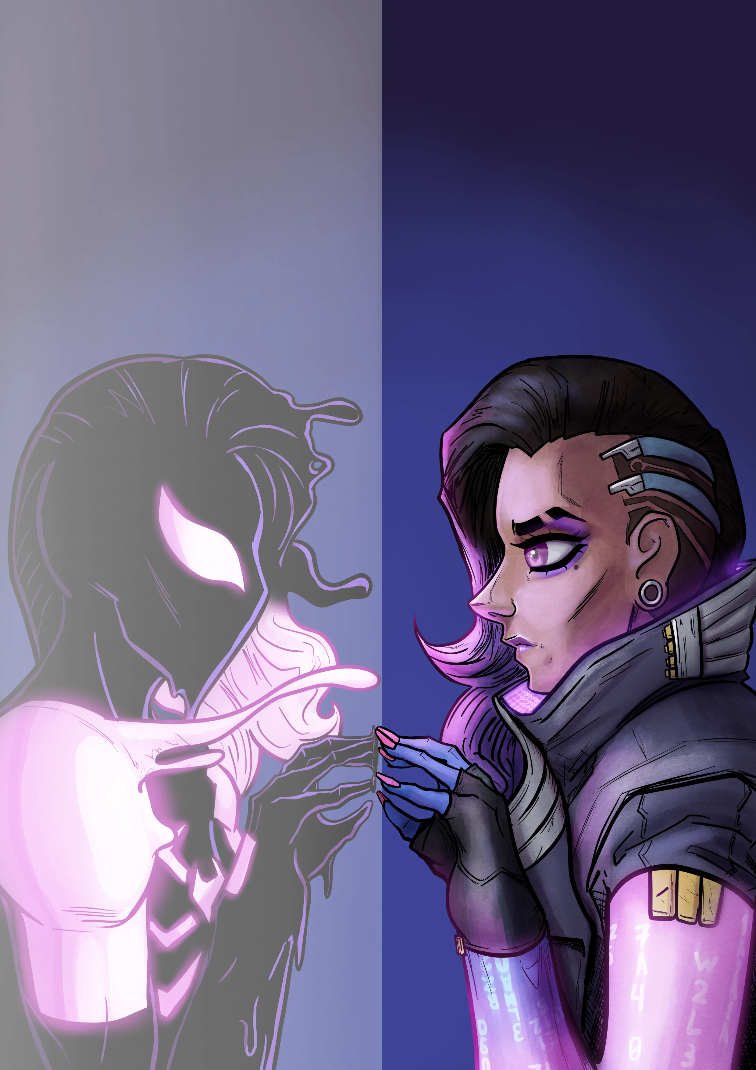 Vis a vis Sombra (overwatch)