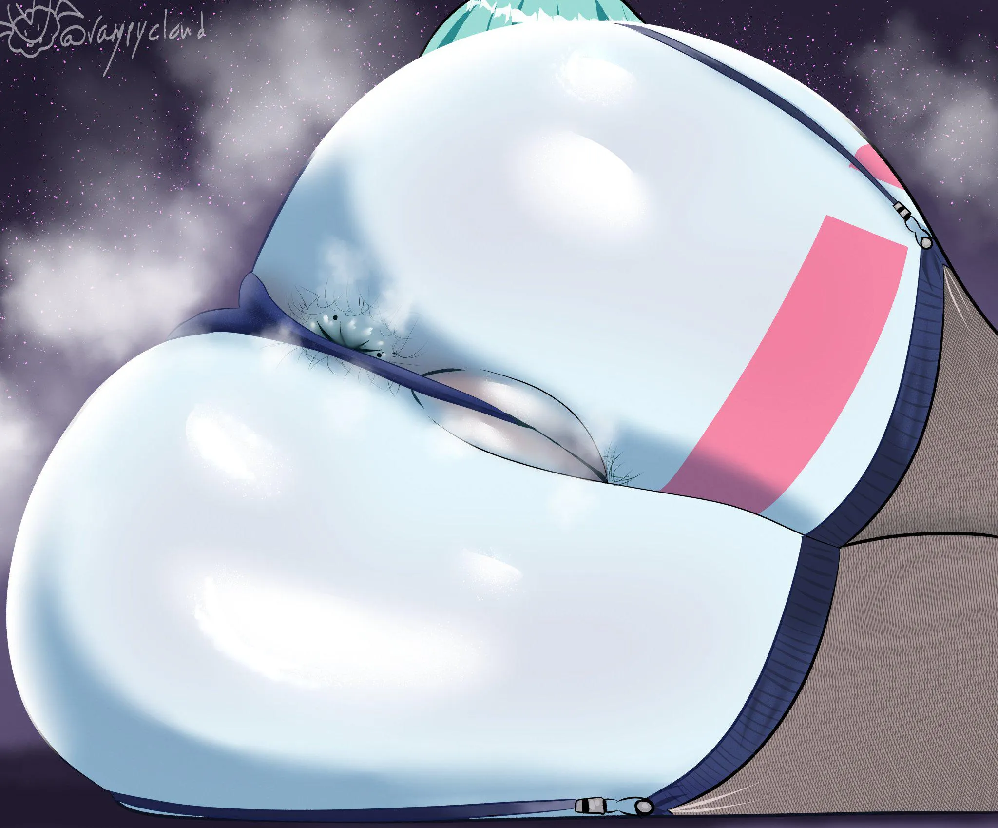 Rebecca presenting her new stockings (Vampycloud)