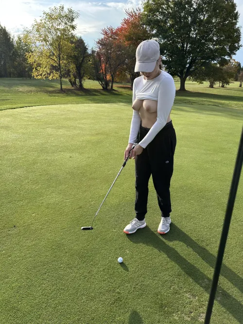 Golfing with the girl has certain perks