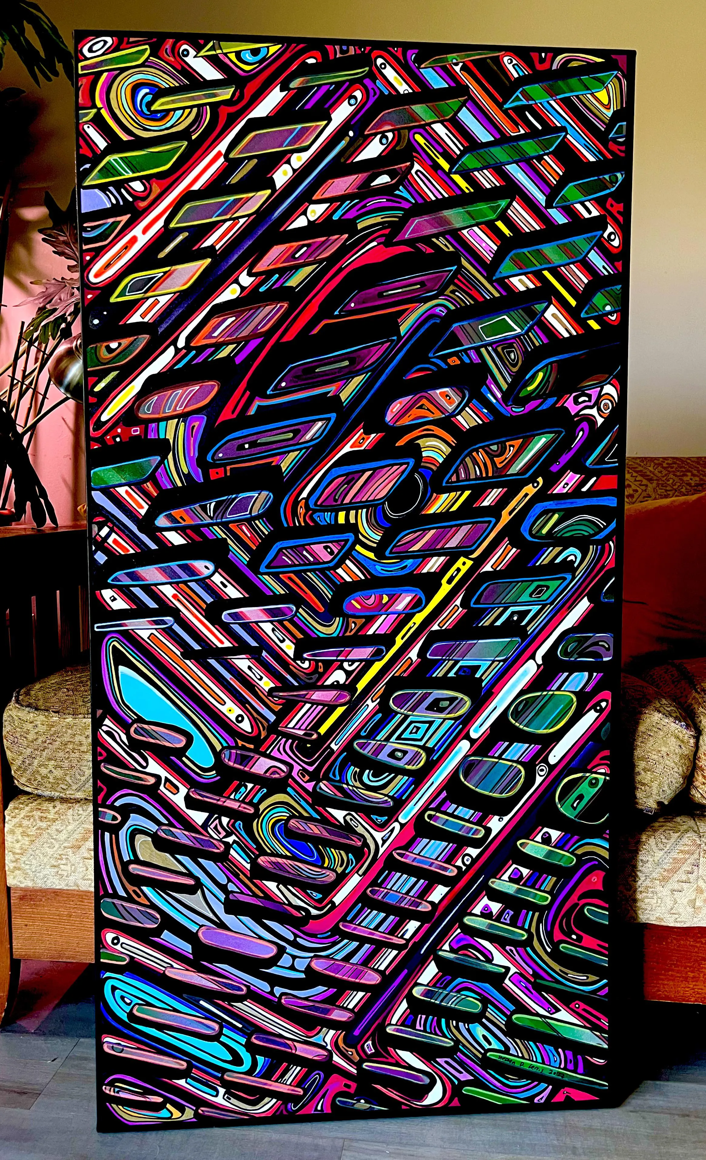 Mirror Station-Ink and Acrylic painting