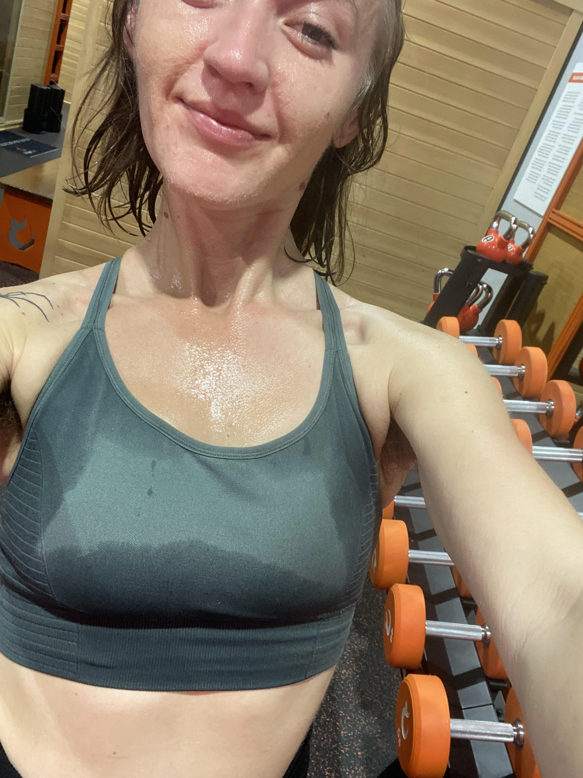 Soaking wet and smelling of pheromones