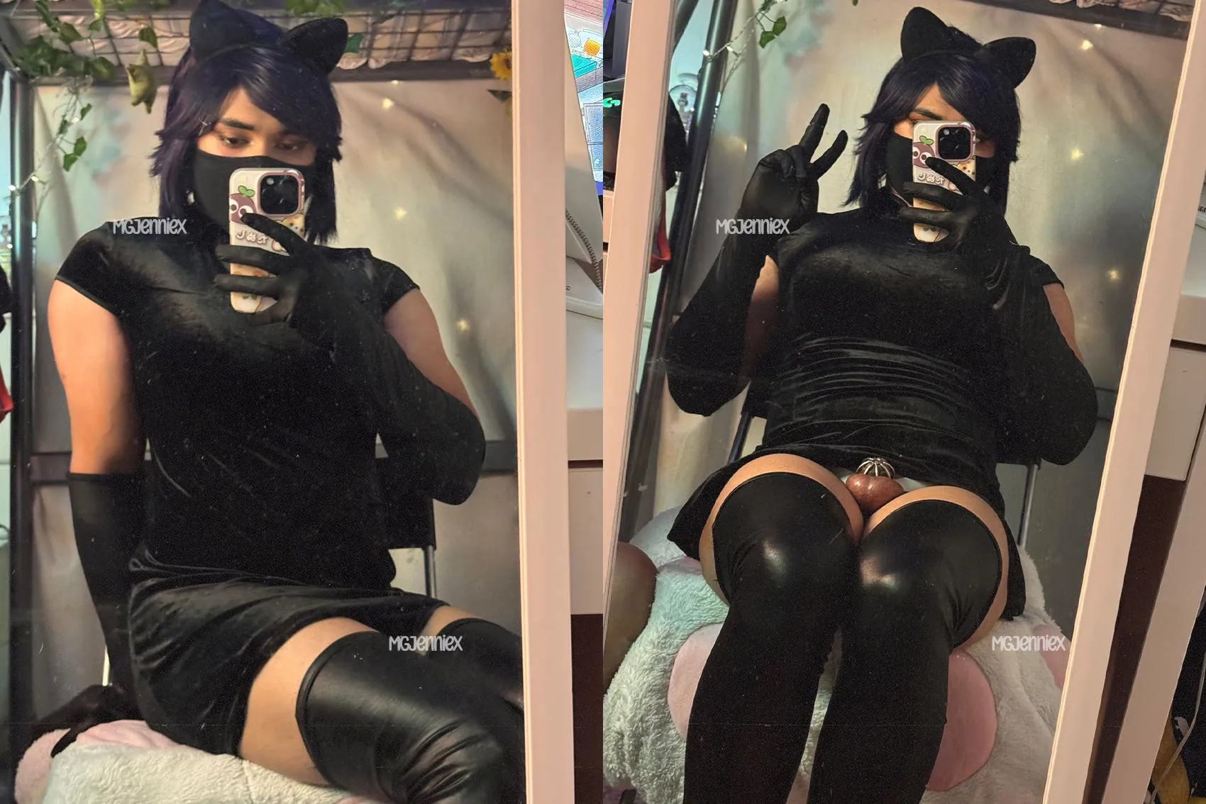 Wearing my favorite dress and cage to date night