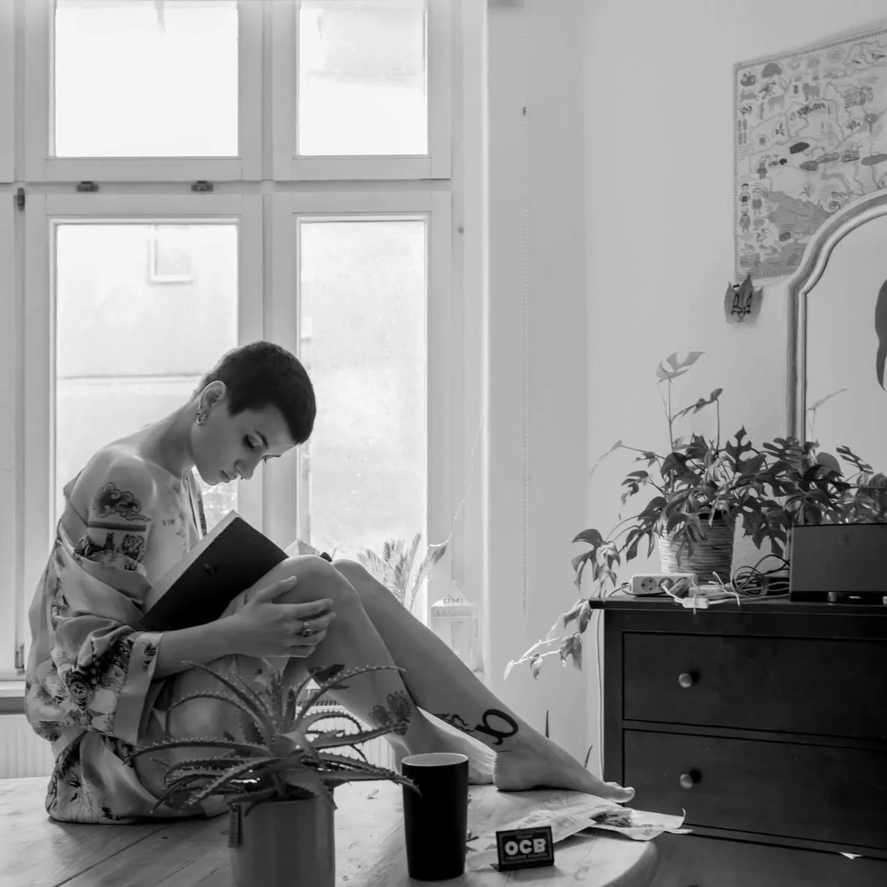 While reading a book