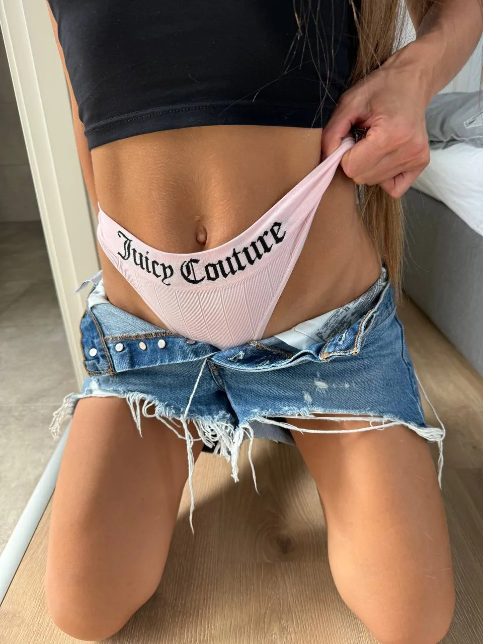 A peek while getting dressed