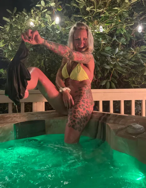 Hanging out showing neighbors my body