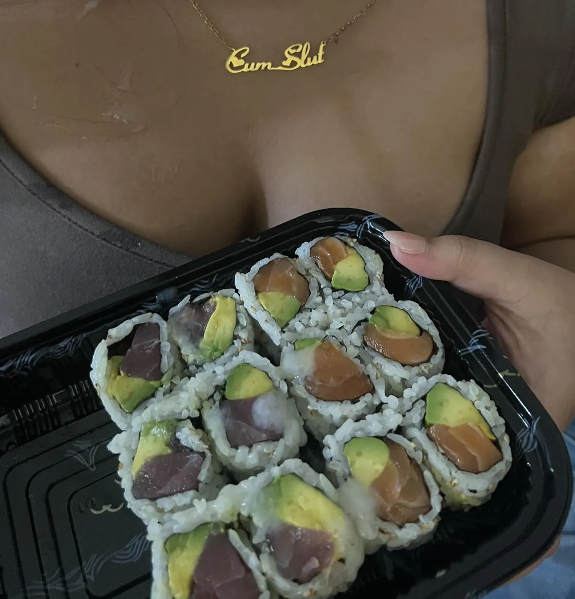 She begged me to put something special on her favorite sushi