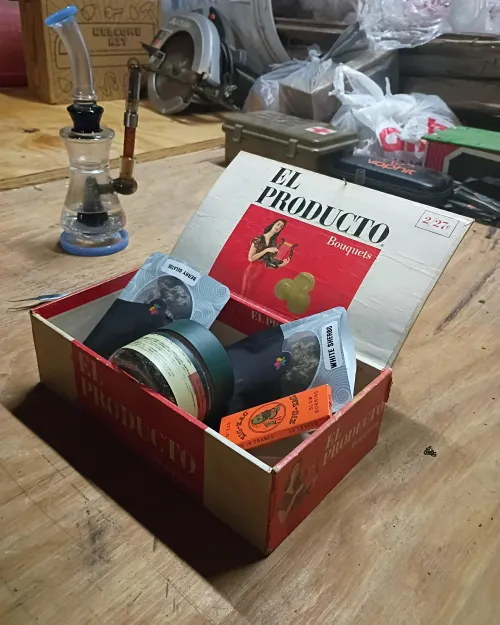 Found this cool old cigar box. (Don't mind my dirty QoQ hanging out in the background)