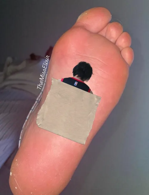 If u disobey me, u’ll end up crushed by my giant soles like this guy: