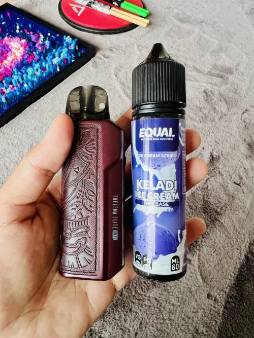 Lost Vape Thelema Elite DM45 + 12mg Taro-Ice Cream.