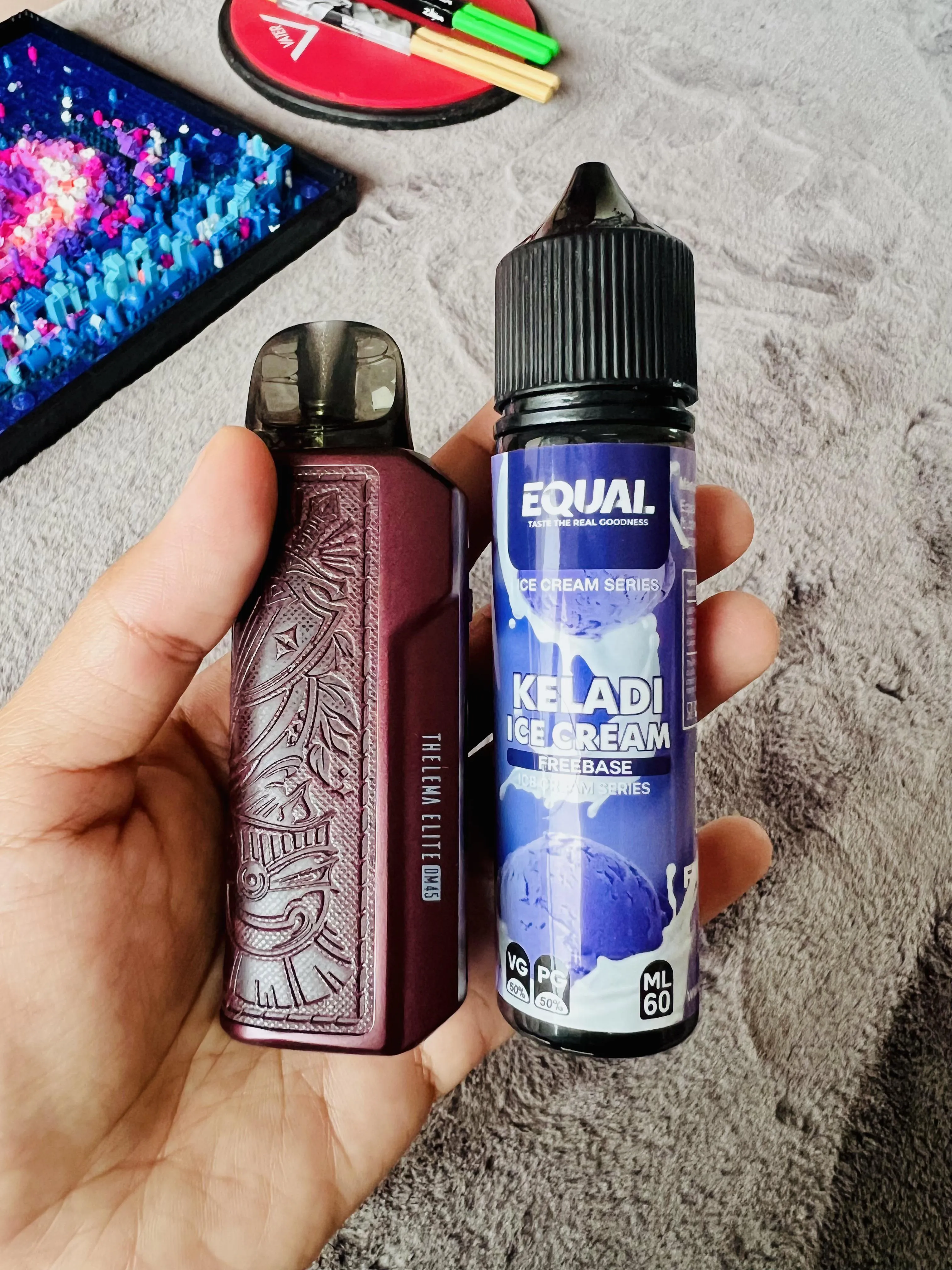 Lost Vape Thelema Elite DM45 + 12mg Taro-Ice Cream.