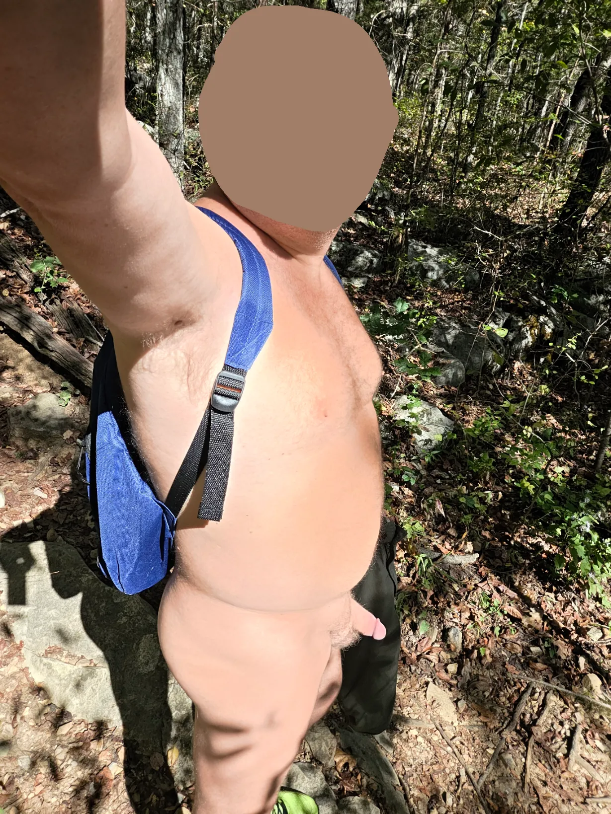 Naked on the trails while its still warm