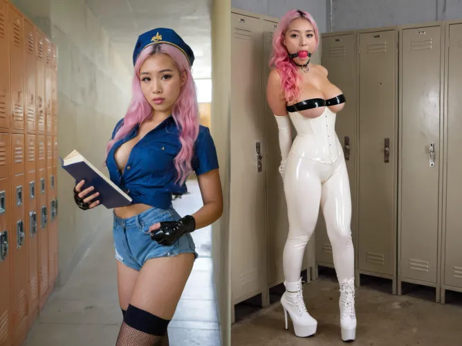 college slave doll's secret dollification at backstage locker room