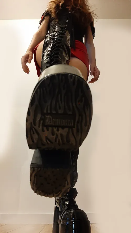 careful!!! or u will get stepped on by those big boots~