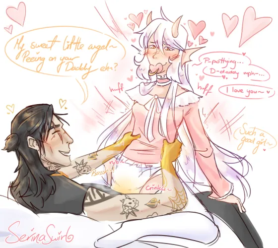 Diaper grinding on Daddy's Lap 💖