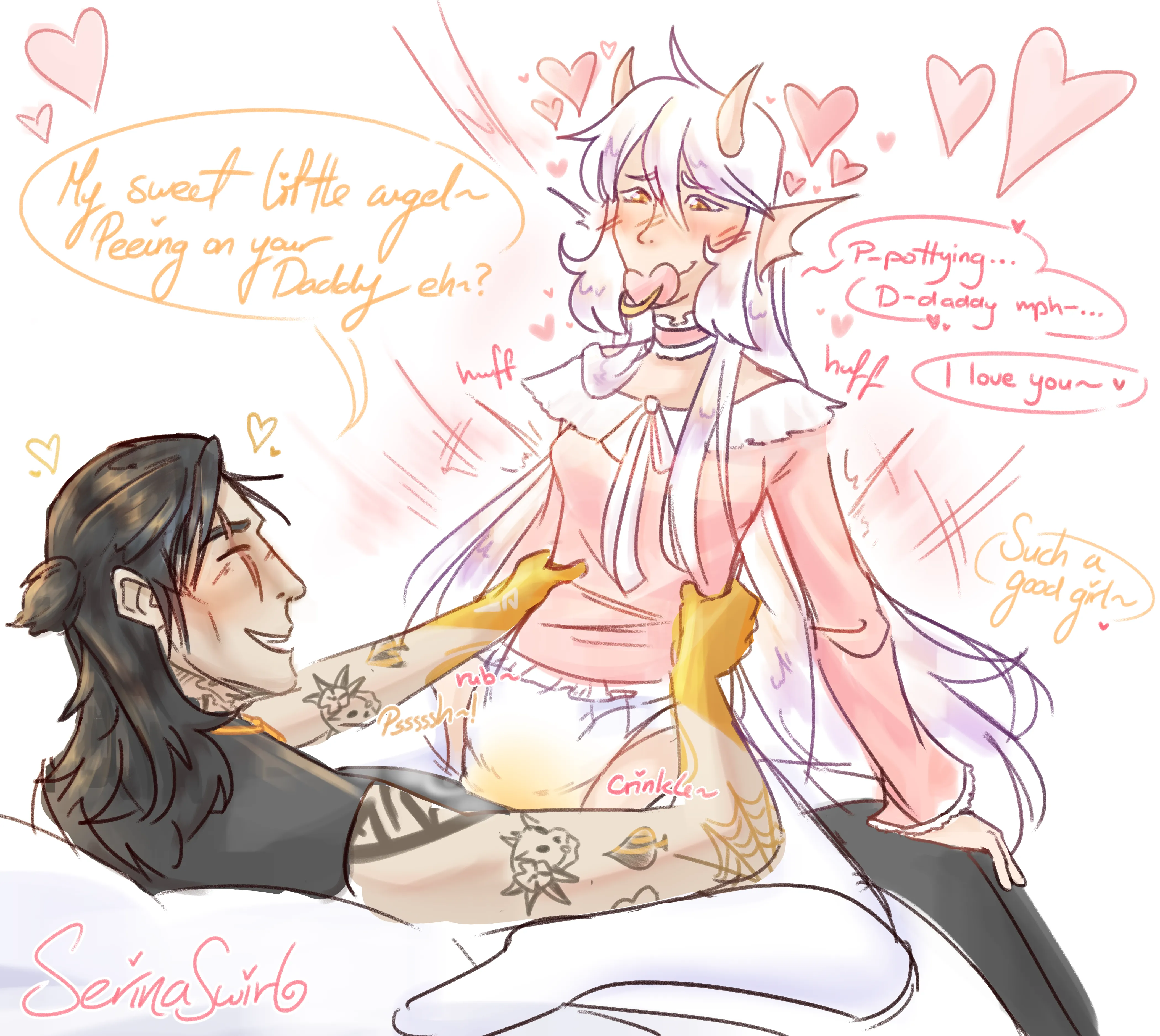 Diaper grinding on Daddy's Lap 💖