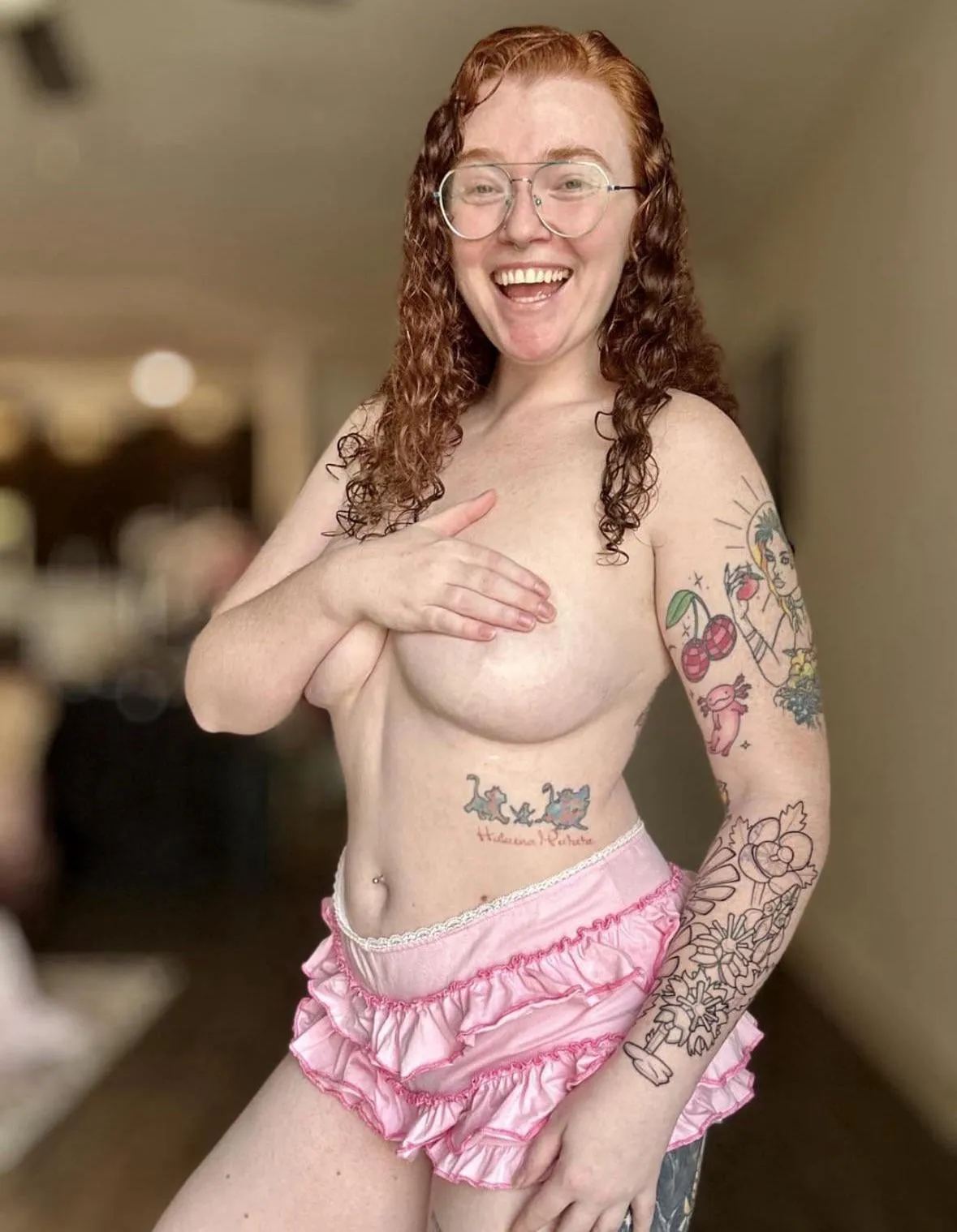 Fresh faced out of the shower!