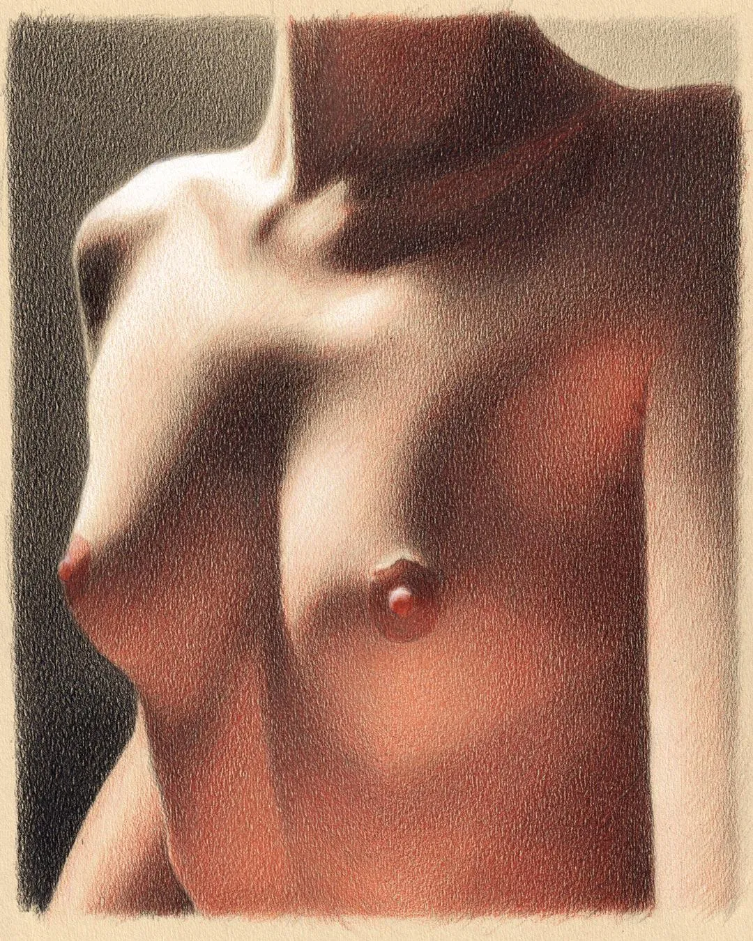 Peach Tones - colored pencils on paper
