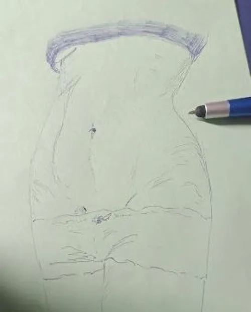 Quick sketch, pen and paper