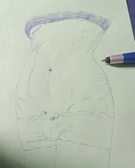 Quick sketch, pen and paper