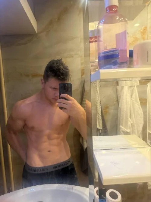 Would you go into the bathroom behind me?