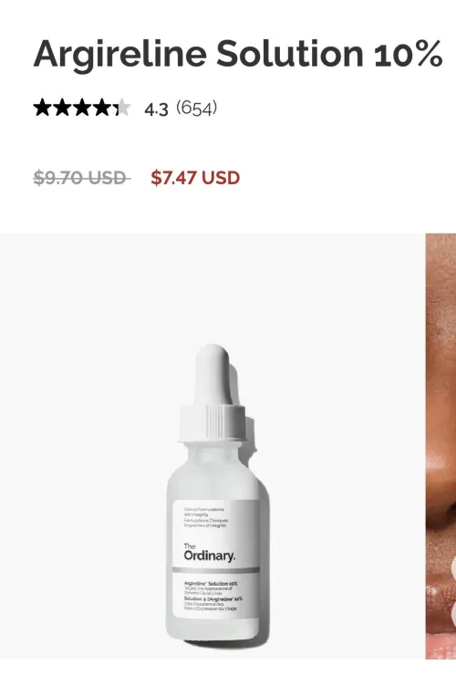 10%Argireline (acetyl-hexapeptide-8) “Botox in a bottle”