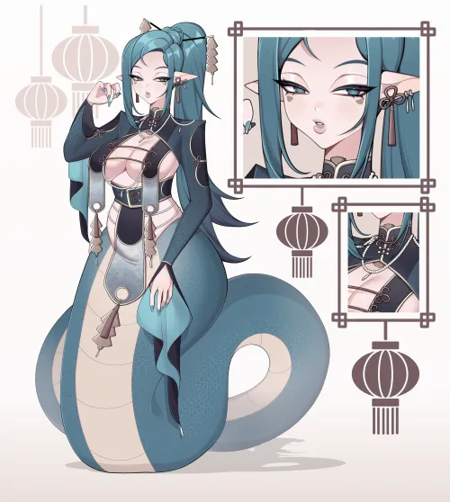 I've decided to adopt a lamia OC, isnt she pretty?