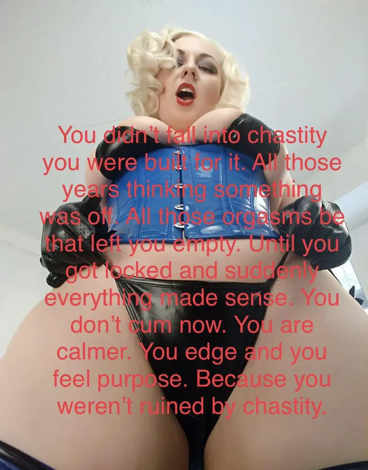 You were made for being locked in chastity. Do you want to see more chastity captions?