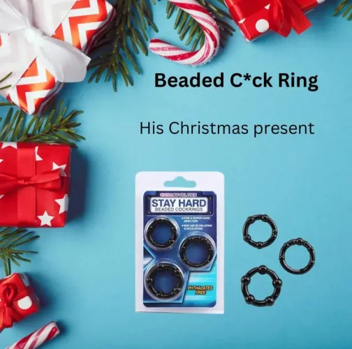Beaded cock ring for men