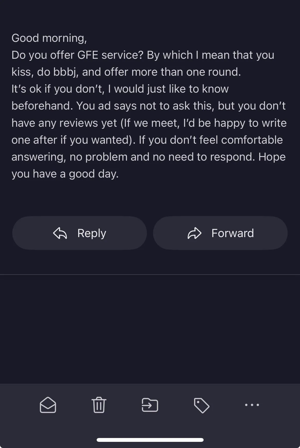 “I know it says in your ad not to do this, but I’m gonna do it anyway!”