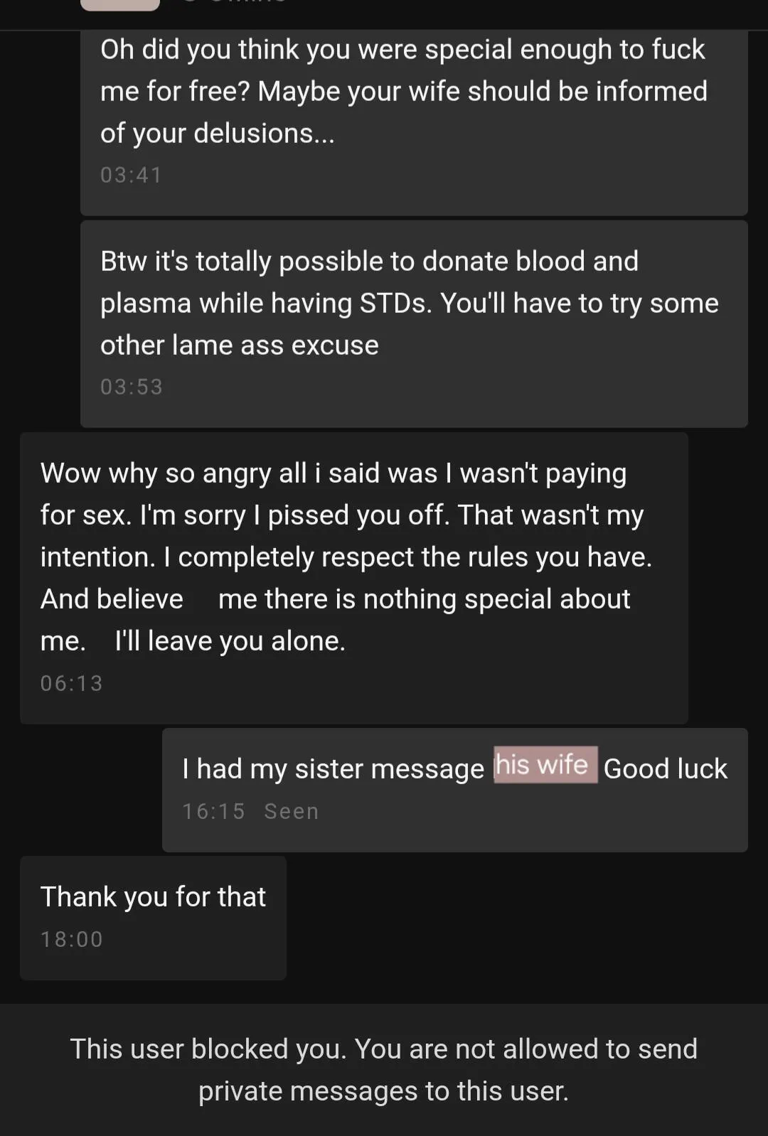 If you haggle or complain, I will tattle