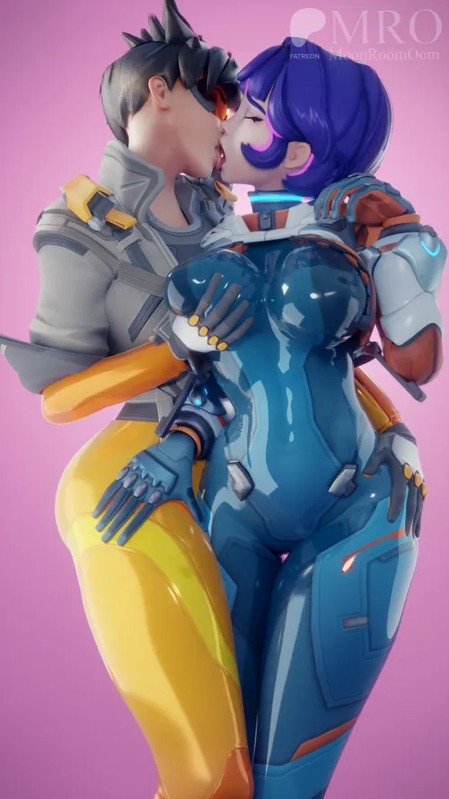 Tracer and Juno making out (MoonRoomOom)