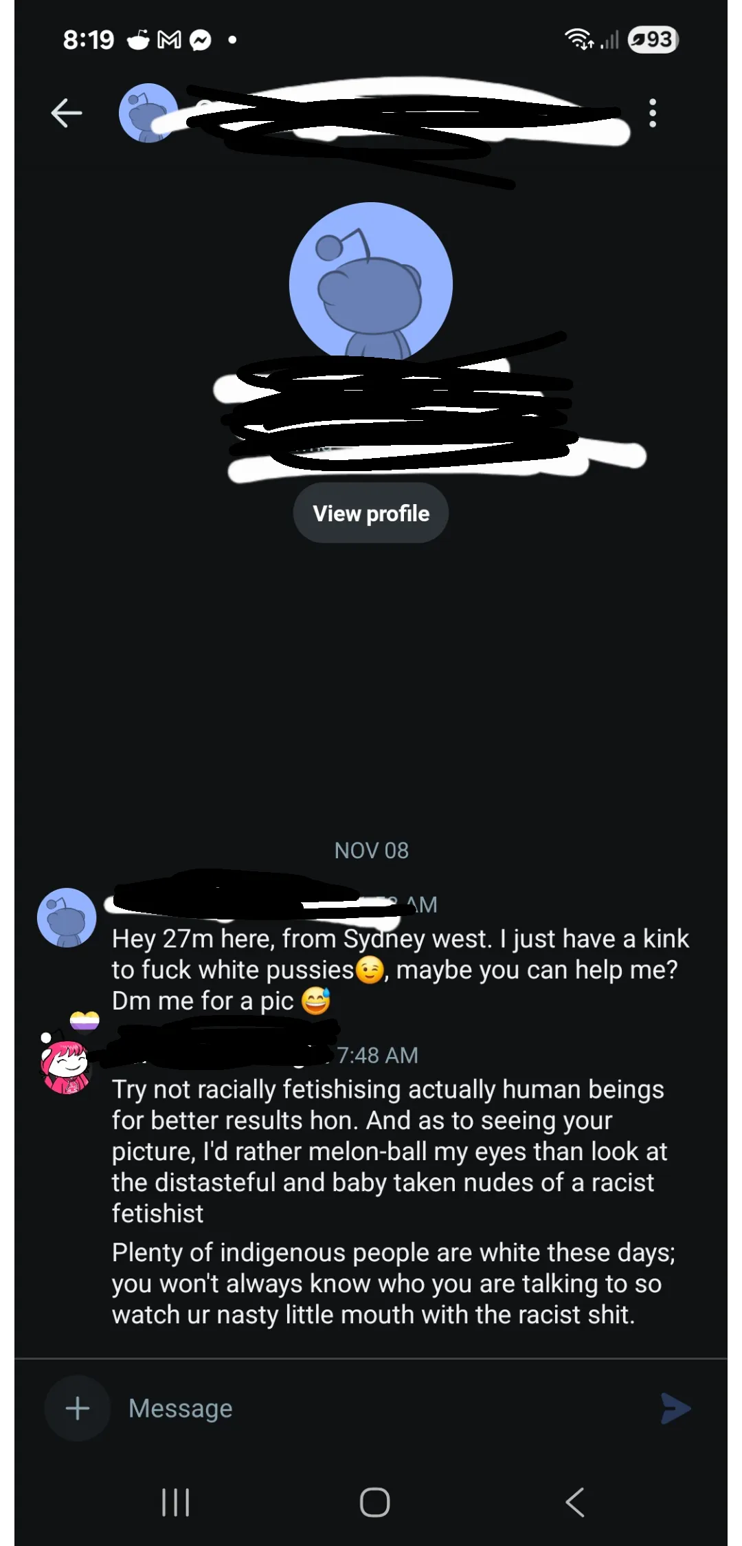 Who would even start at conversation this way?! EW!