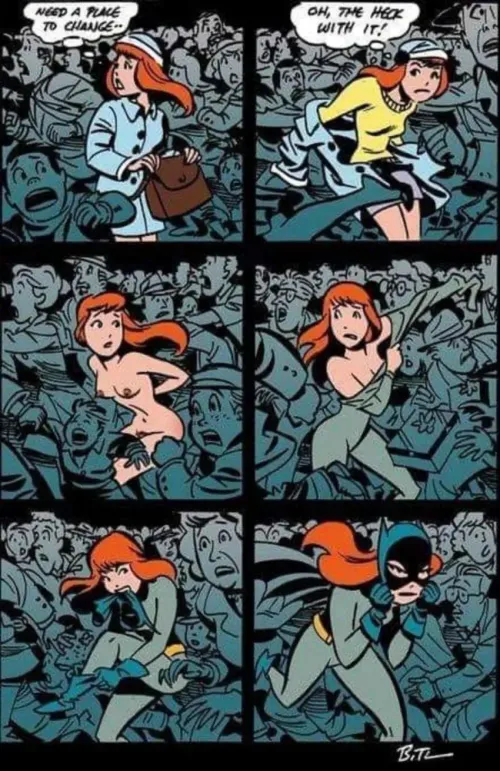 Better Version of Batgirl Changing in Crowd