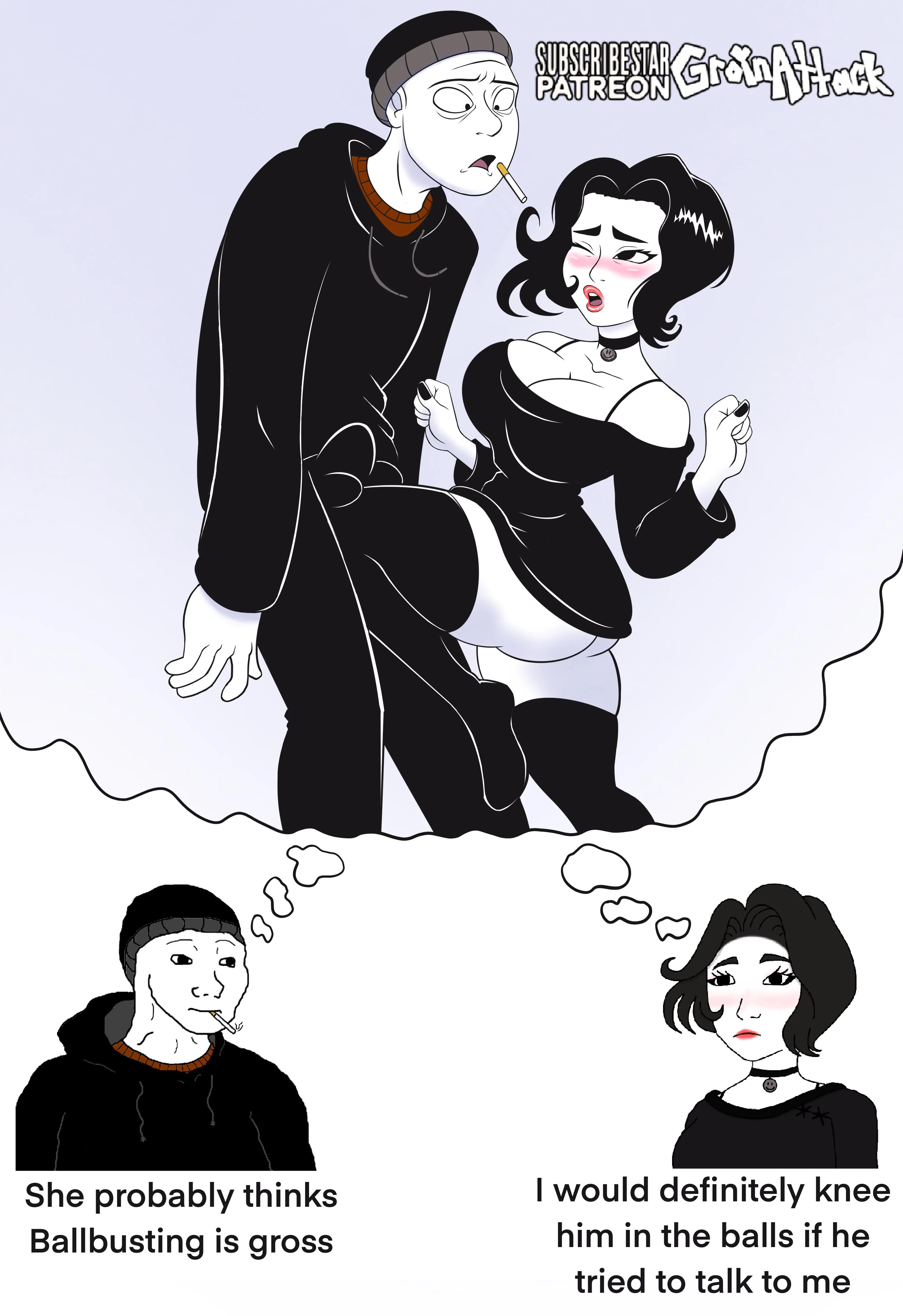 Doomer Wojak Ballbusting