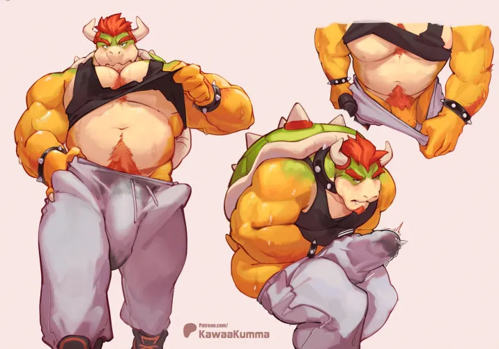 Bowser in sweatpants (kawaakumma)