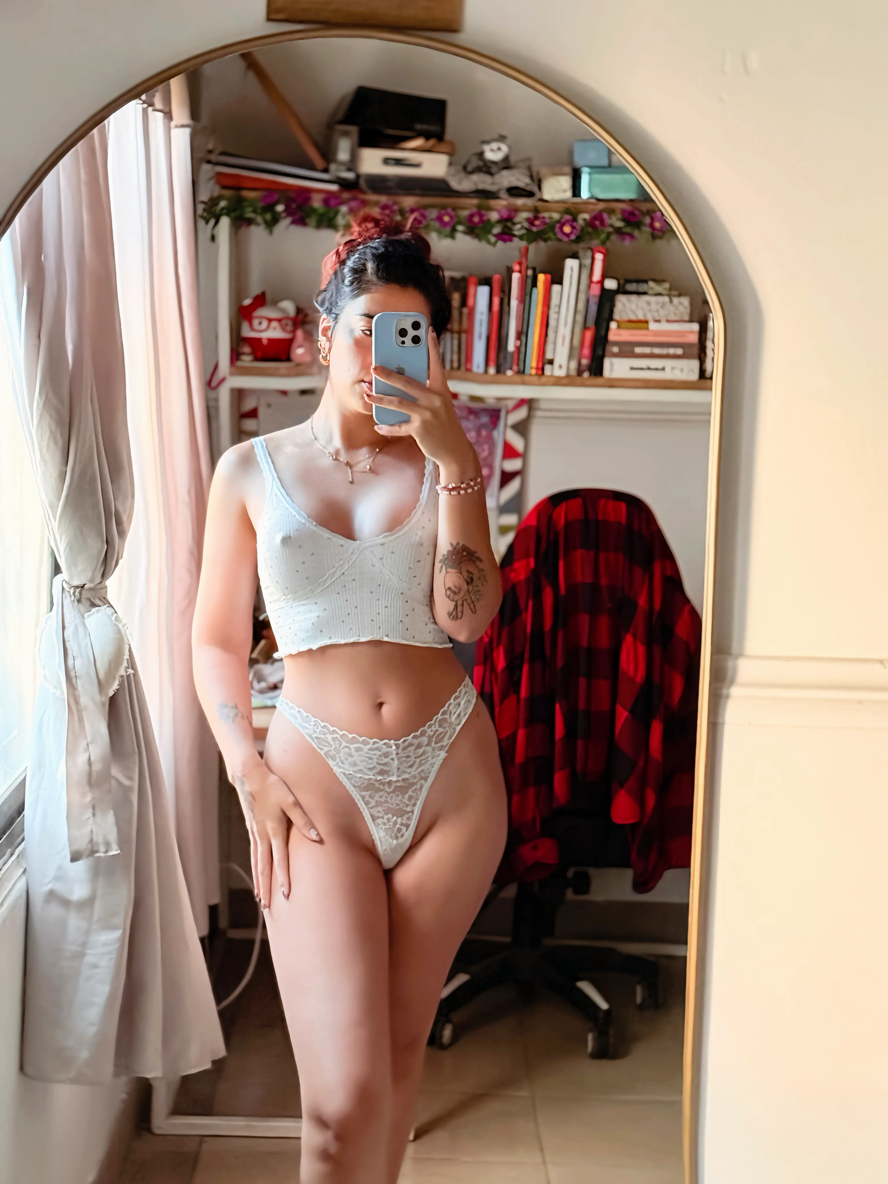 I'll wait for you in my bed daddy, after you say goodbye to your wife on the phone, while you watch me take off my clothes for you... Use your hard cock for me, and fuck me like you never could fuck her...