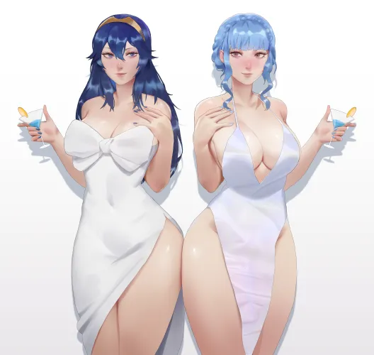 Lucina and Marianne in Dresses (commission by LeoQuezadilla)