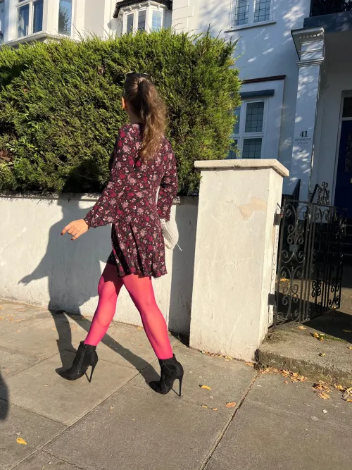 out and about in my city in my Italian ankle boots