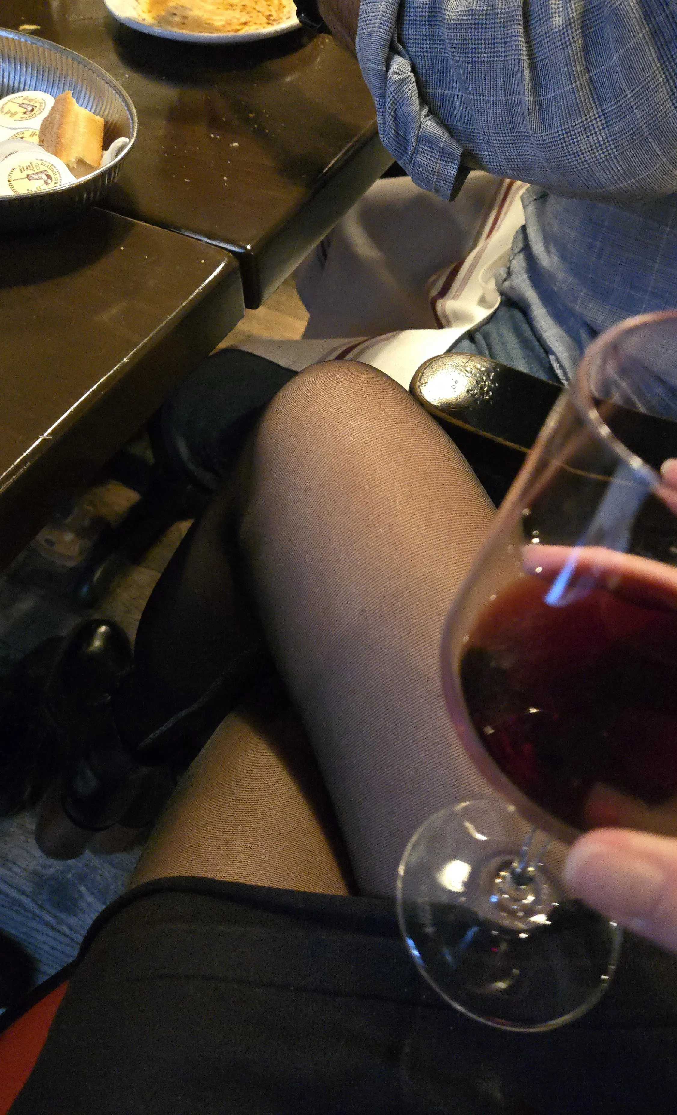 Teasing the waiter...