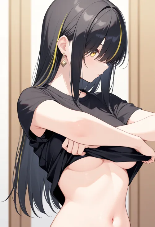 Undressing/Changing her Shirt