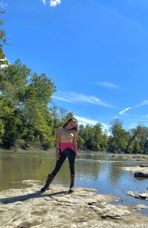 Waiting to be railed by the creek