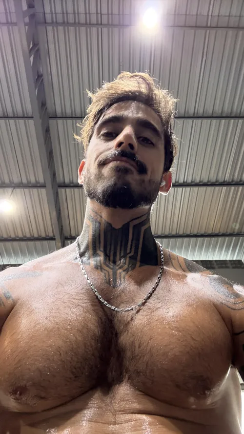 would you get sweaty with this hairy man?