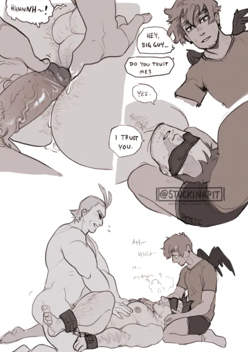 All Might fucking Enji while Hawks watches (StuckInaPit)