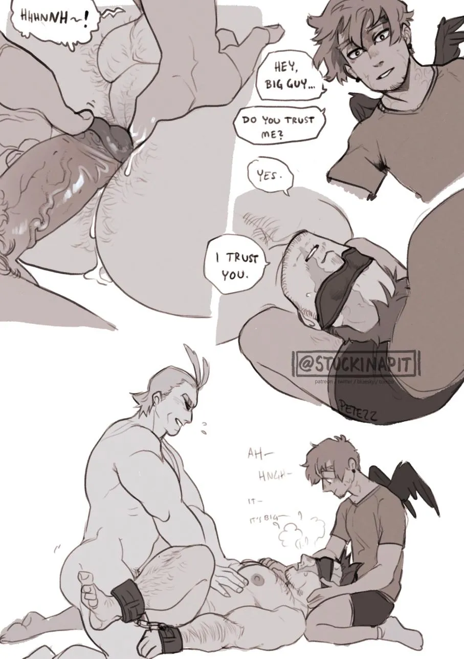 All Might fucking Enji while Hawks watches (StuckInaPit)